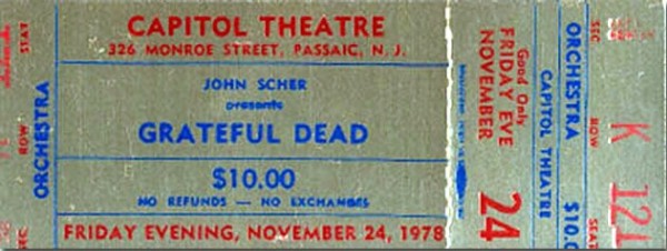 78-11-24 Ticket | Grateful Dead